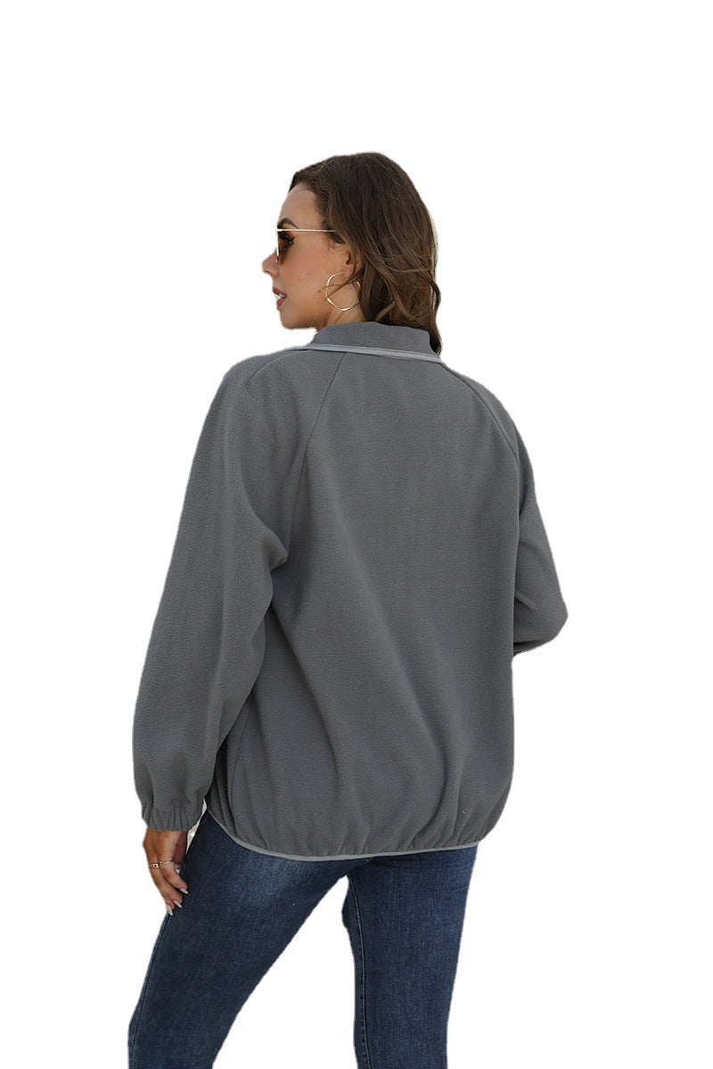 Color Contrast Plush Casual Coatš„Buy 2 Automatic 10% Off & Free Shippingš„