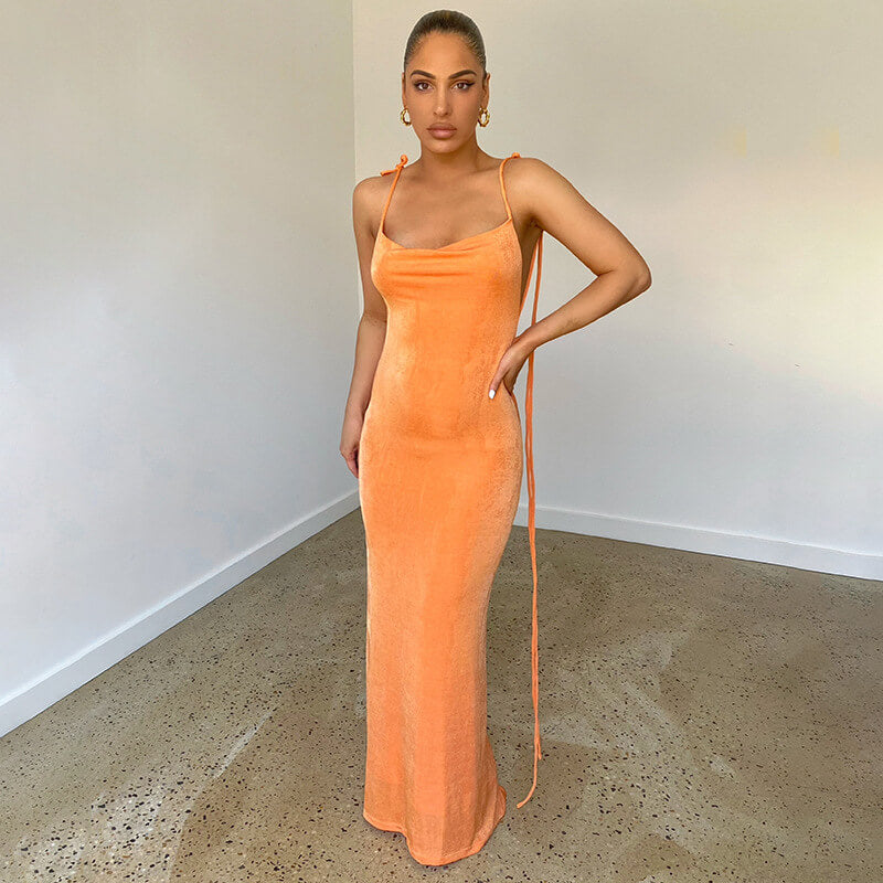 Backless Maxi Dress Buy 2 Automatic 10% Off & Free Shipping