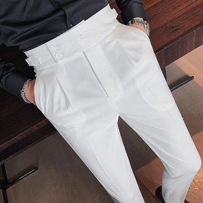 Men's Solid Color Straight Casual Trousers