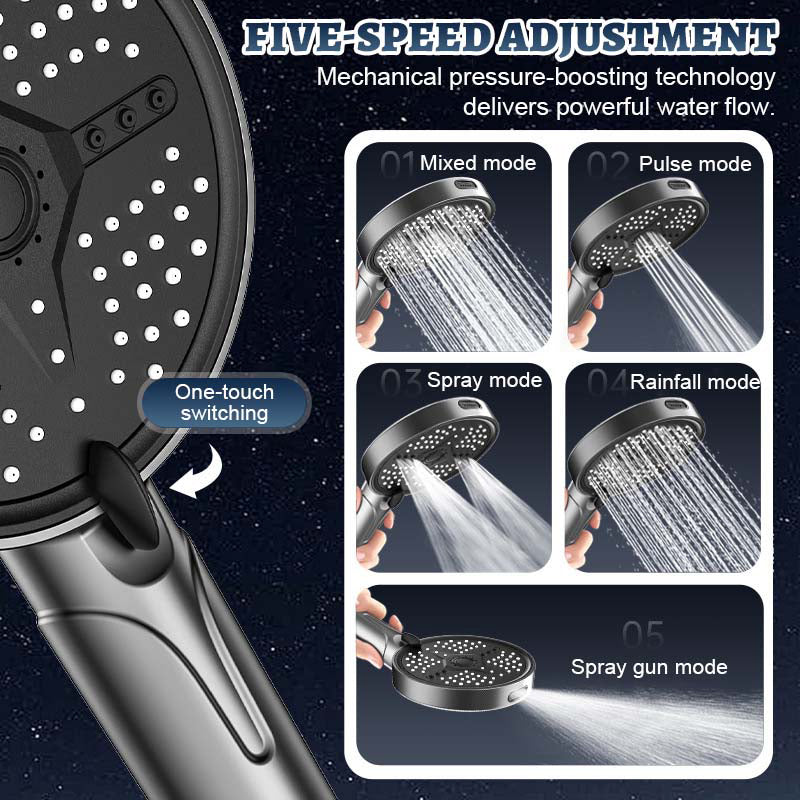 5-in-1 Multi-Functional High Pressure Handheld Shower Head