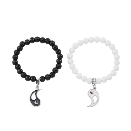 ✨Good luck bracelet, Yin Yang Bagua Tai Chi bracelet, simple black and white beaded bangle, a good gift for children seeking blessings, and a choice for mature men.😍