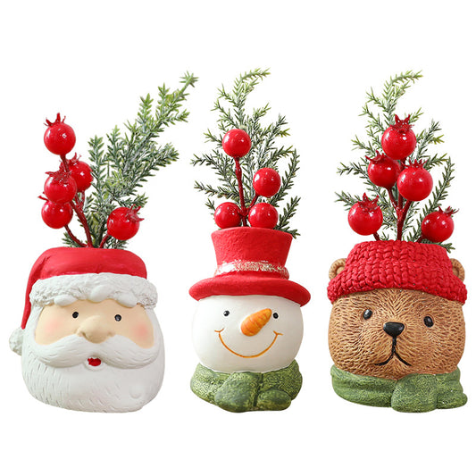 🎁✨ Christmas Dolls | Santa & Snowman Cement Ornaments 🎅☃️
