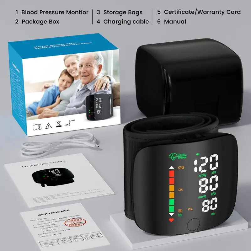 Final 3 Hours: 70%OFF🔥Wrist Blood Pressure Monitor – LED Touch Screen & Adjustable Fit