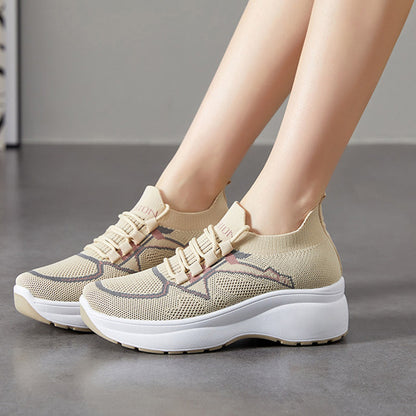 Women's Lace-Up Knit Sneakers
