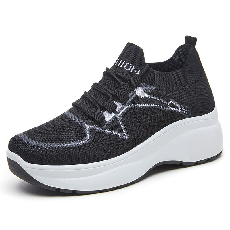 Women's Lace-Up Knit Sneakers