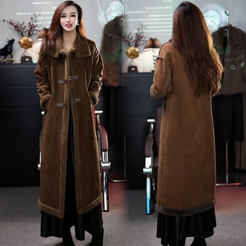 Winter Specials Stylish Plush Lined Overcoat for Women