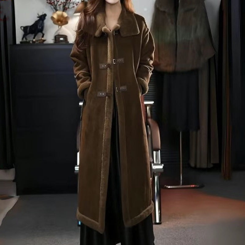 Winter Specials Stylish Plush Lined Overcoat for Women