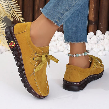 Women's Low Top Lace-up Stitching Flat Shoes 24-hour delivery from the US