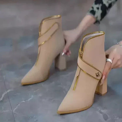 Women's Fashion Zipper Ankle Boots