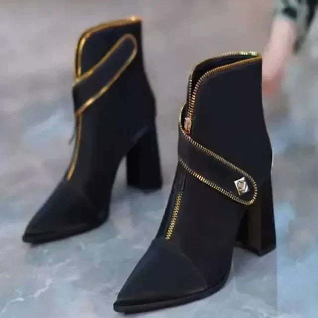 Women's Fashion Zipper Ankle Boots