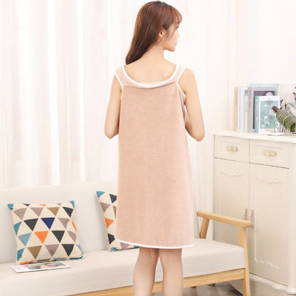 A Perfect Gift For Women Women's Solid Color Coral Fleece Bathrobe