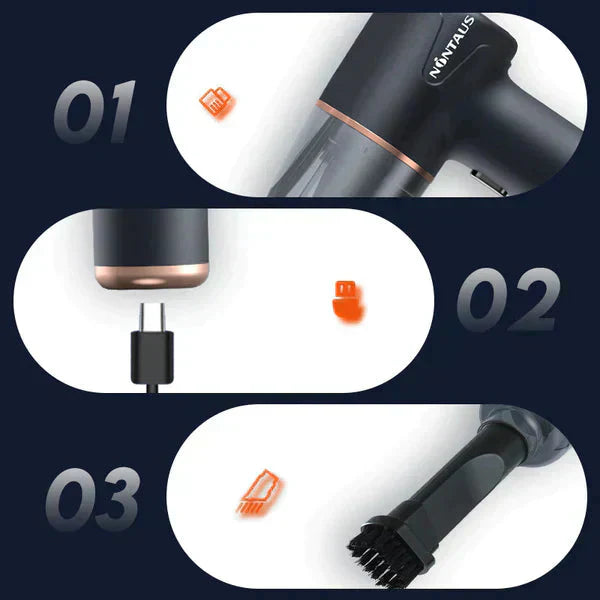 Blow, Vacuum and Inflate all-in-one Cordless Vacuum Cleaner for Home and Car