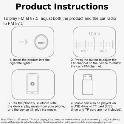 Colorful Lights Bluetooth Car MP3 Player